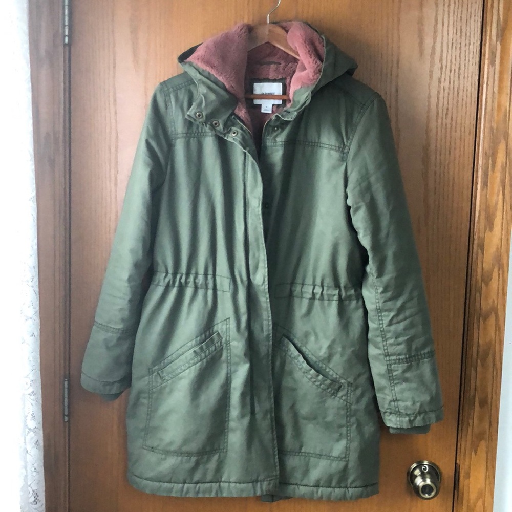 Old Navy green and pink parka